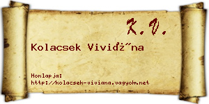 Kolacsek Viviána névjegykártya